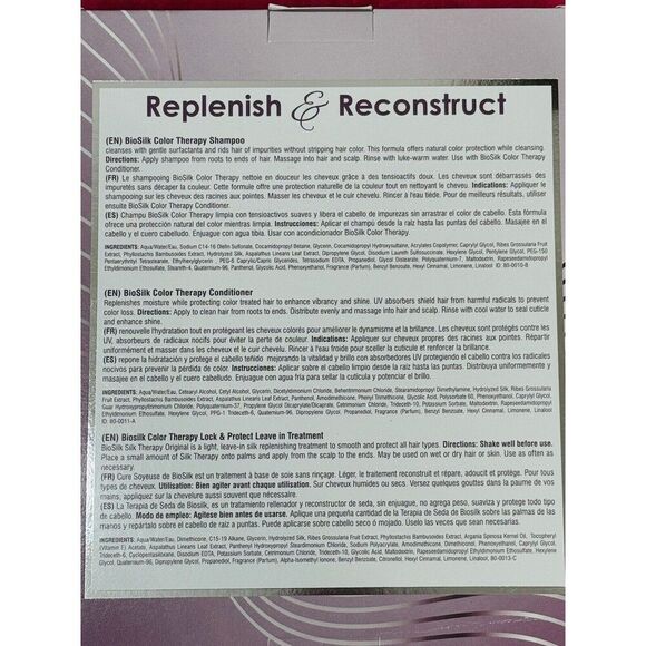 Biosilk Color Therapy Set Shampoo 12oz Conditioner 12oz & Lock & Protect 5.64 oz - Picture 4 of 4